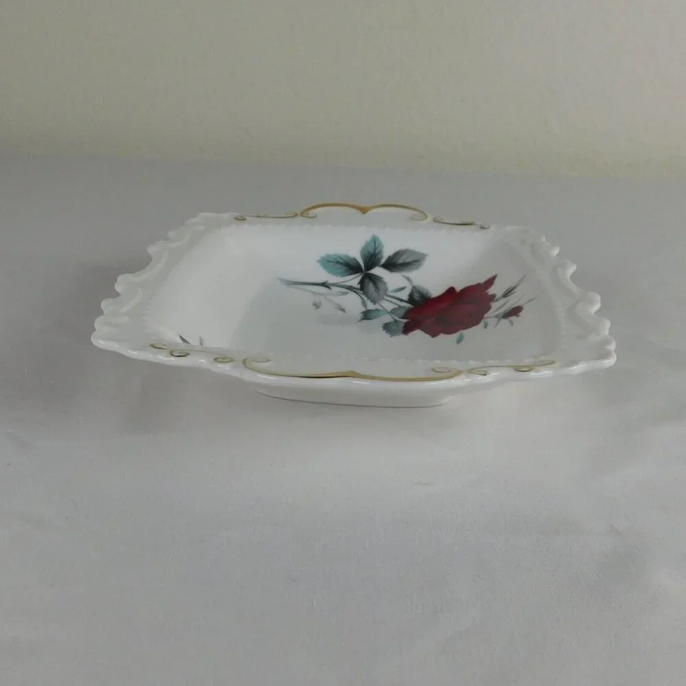 Royal Albert Sweet Romance White Floral Design Square Small Tray Meat Nut Candy - Picture 4 of 10